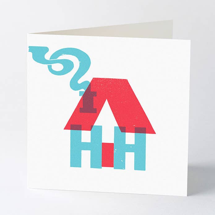 ‘Home Sweet Home’ wood type card for wholesale by Typoretum