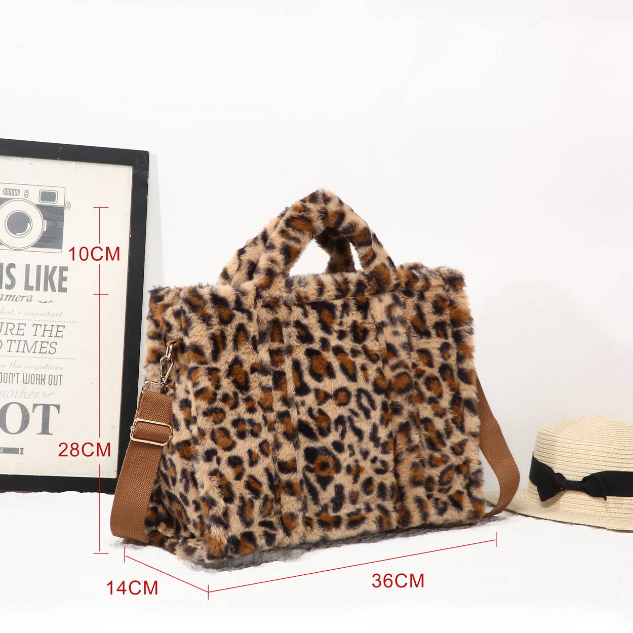 House of Milano - Wholesale Tote Bag - Women's - 25423 Faux Fur Leopard Print Tote Bag3