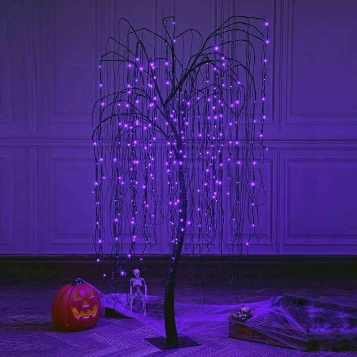 LIGHTSHARE - Wholesale Christmas Decoration - 7-Foot Spooky Halloween Willow Tree with Spiders1