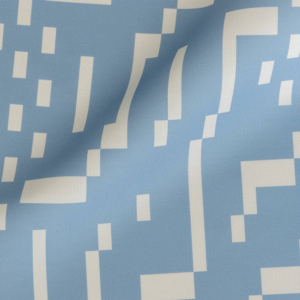 Really Nice Things - Wholesale Fabric - Outdoor Pixel Blue Fabric x meters1