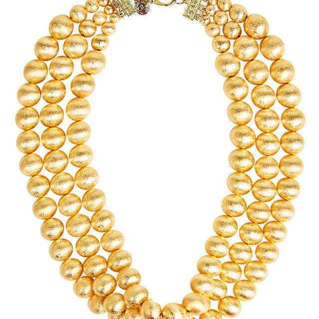 Diana Gold Triple Strand Beaded Necklace - WS and other Purchase Wholesale lerna ferramenta. Free Returns & Net 60 Terms on Faire trending on Faire.