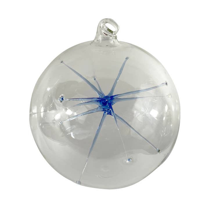 ball with star Ø12cm, blue for wholesale by FW-Glas