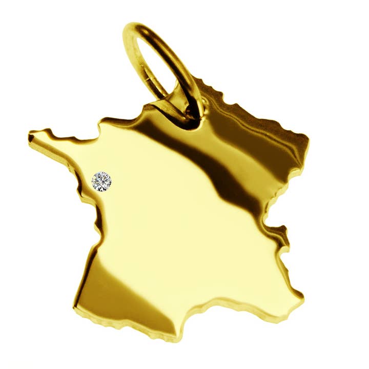 Necklace pendant in the shape of a map of France for wholesale by S.W.w. Schmuckwaren GmbH