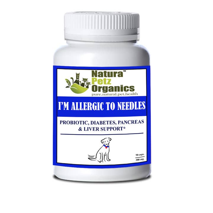 Natura Petz Organics - Wholesale Pet Supplement - Cat/Dog - I'm Allergic to Needles - Probiotic, Pancreas & Glucose Support for Dogs & Cats*