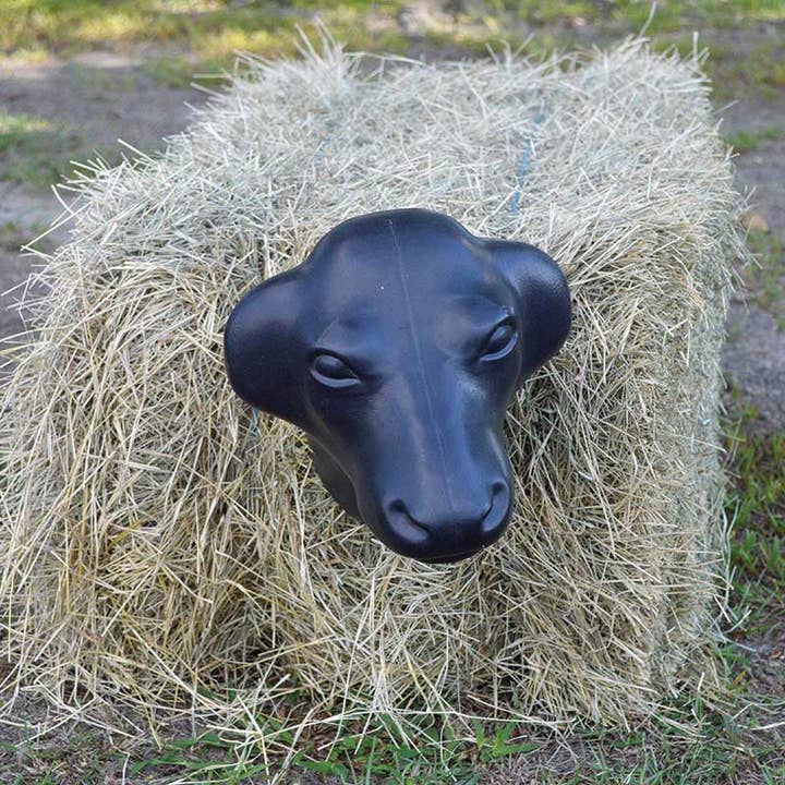 Plastic Calf Head Roping Dummy with two 14" metal hay bale spikes for wholesale by Smart Horse Gear