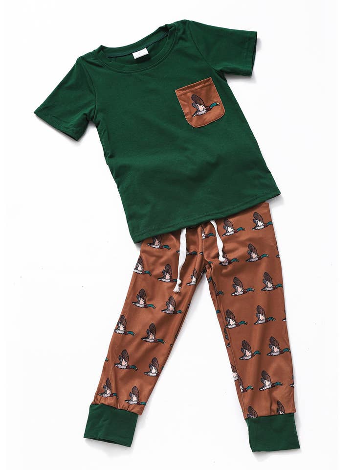 sassy kids palace - Wholesale Top & Pant Set - Kids - Boys Duck Printed Pocket Hunting Sets0