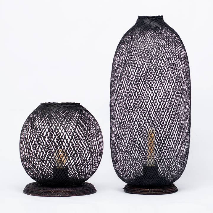 Lanna Passa - Wholesale Floor Lamp - Classic Black Bamboo Fish Trap Standing Floor Lamp1