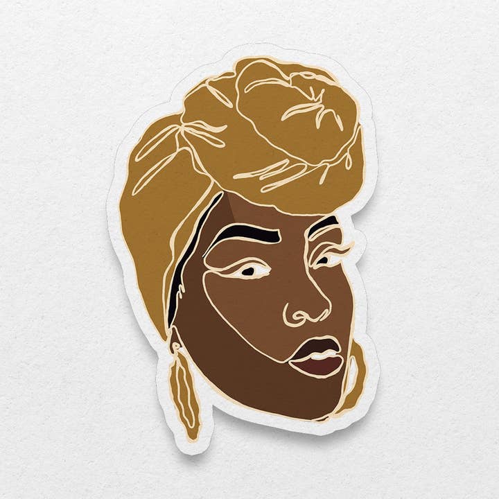 Enkeltlinje Sorte Kvinder Klistermærker: Knude for engroshandel hos Pounded Yam Productions