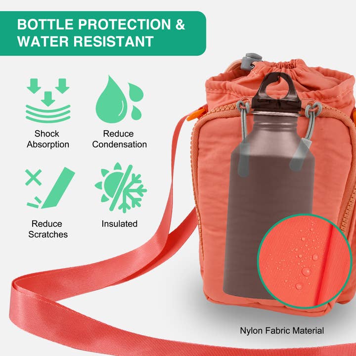 Print Supremacy - Wholesale Crossbody Bag - Unisex - Insulated Water Bottle Holder w/ Adjustable Strap and Pocket
