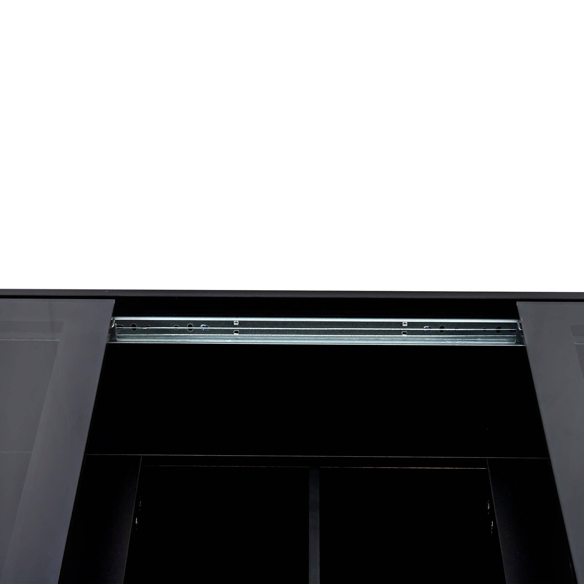 39F Inc. - Vente Tables basses - Table basse coulissante avec rangement caché, MDF noir4