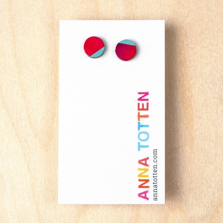 Boucles d'oreilles Circle Micro Stud pour la vente par Anna Totten