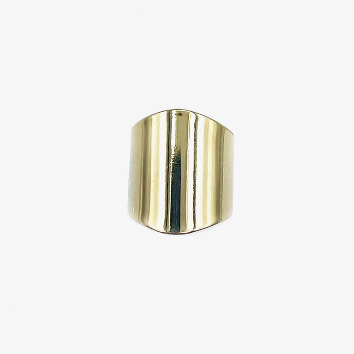Wide smooth adjustable gold-plated Julie ring for wholesale by Ioel Paris