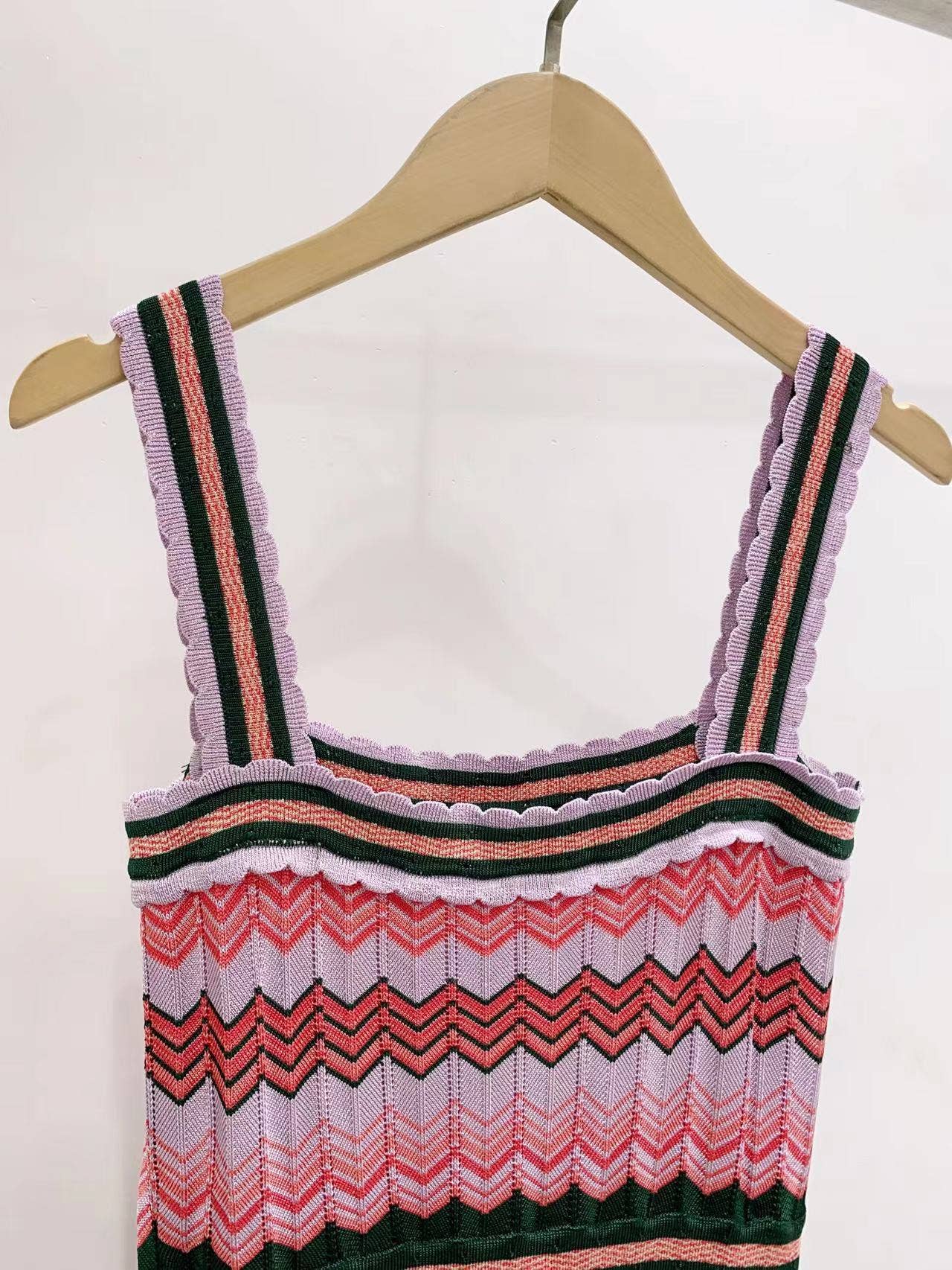 Multi Colored DR331 Retro Pleated Knit Dress - Spring/Summer Chic for wholesale on Faire10