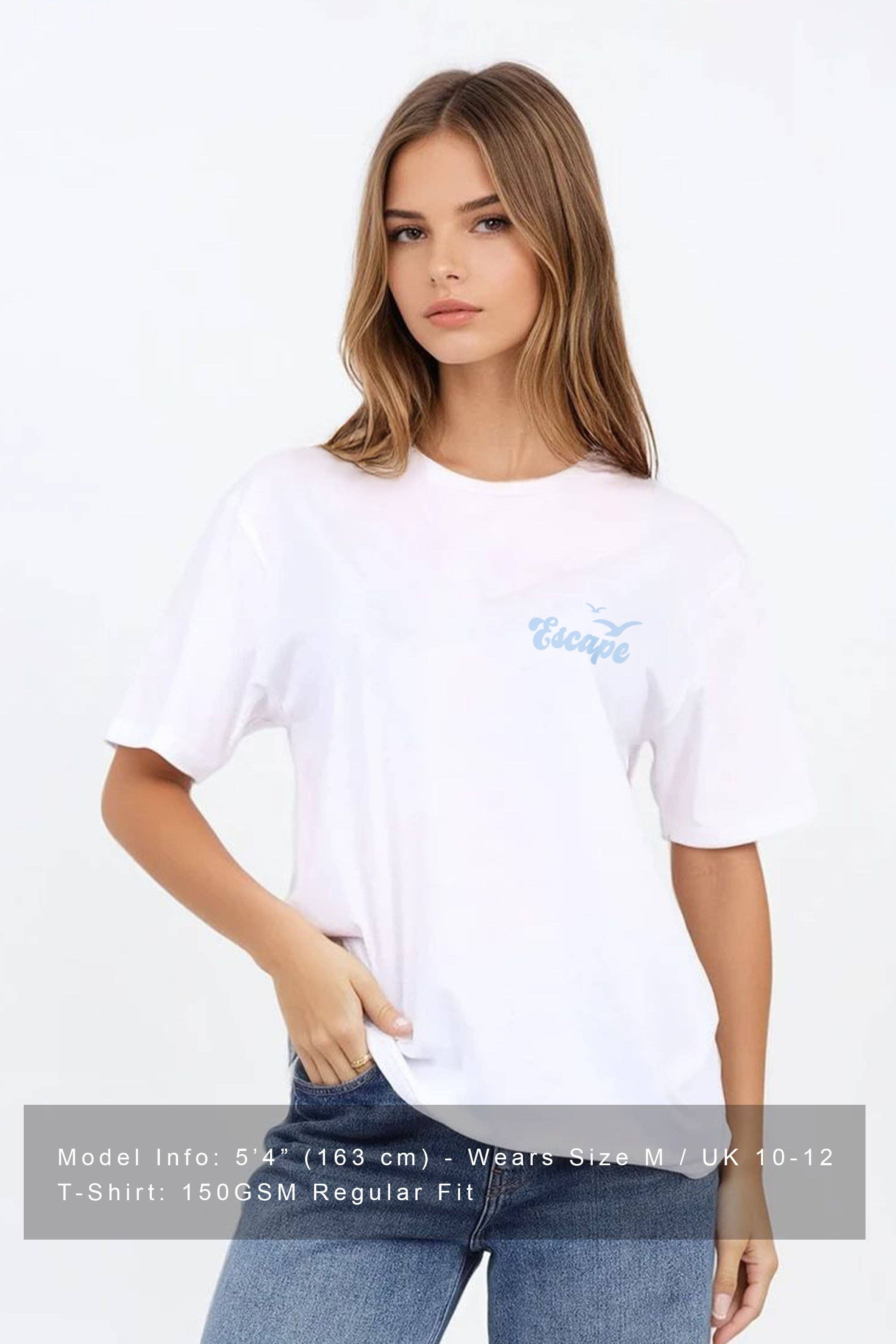 Blanco Camiseta de mujer de corte regular con estampado Côte D’Azure de venta al por mayor en Faire3