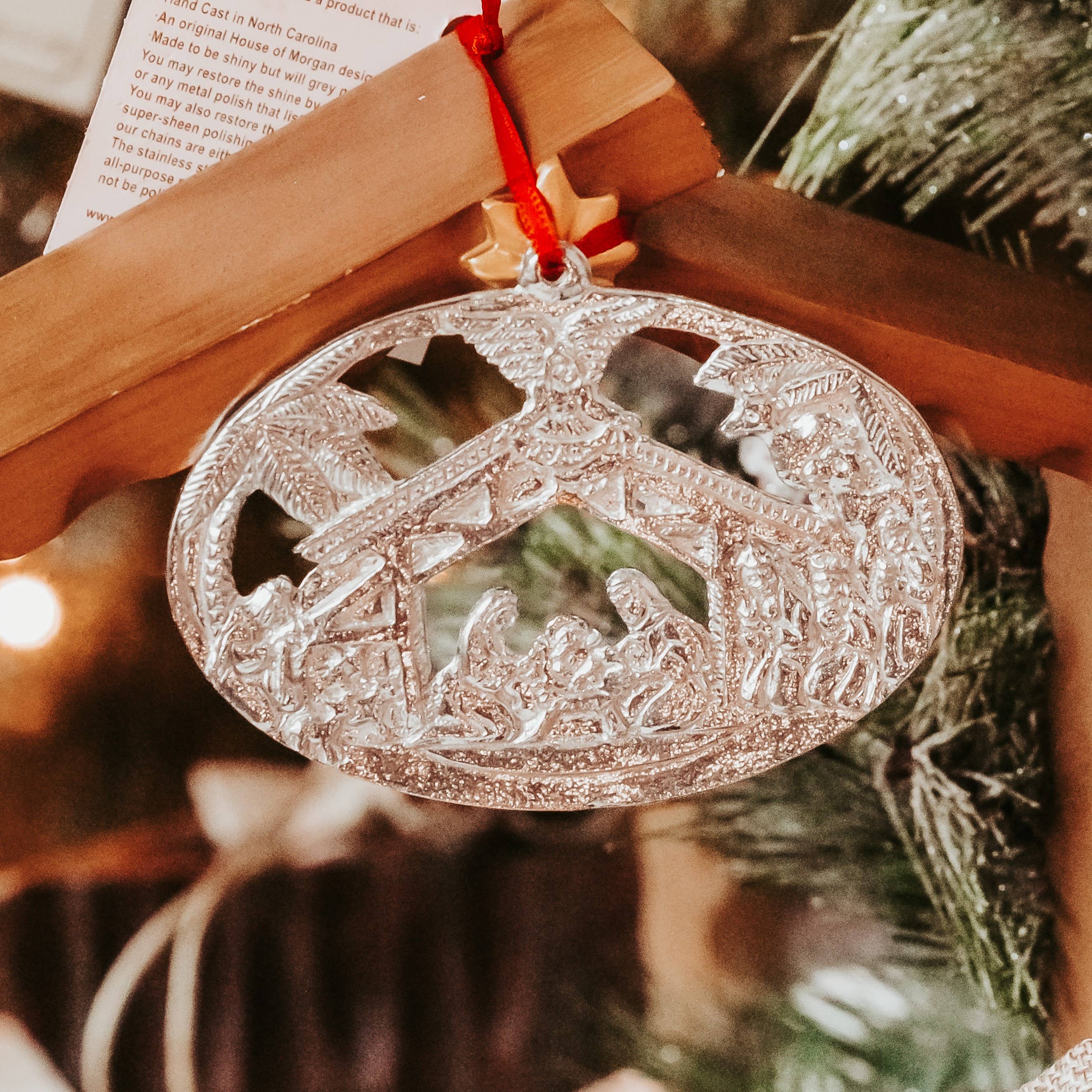 House of Morgan Pewter - Wholesale Ornament Set - Handmade Nativity Ornaments - Baby Jesus Manger Gifts12