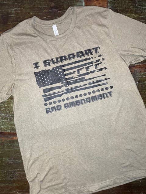 T-SHIRT MET 2E AMENDEMENT voor wholesale door So N So Mountain Boutique