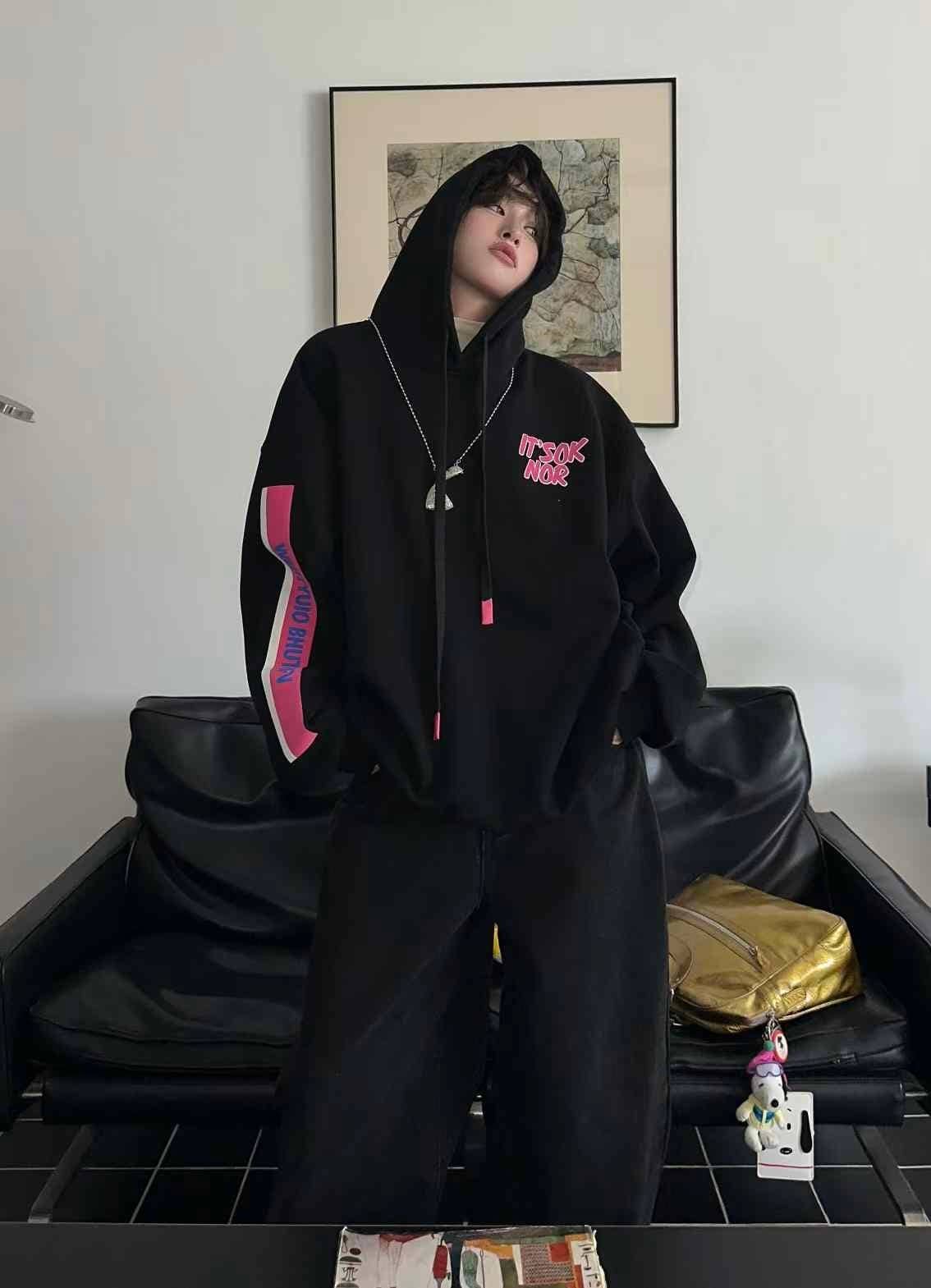 Chilli Girl Collection - Vente Sweat à capuche – femme - Sweat à capuche oversize avec lettres appliquées7