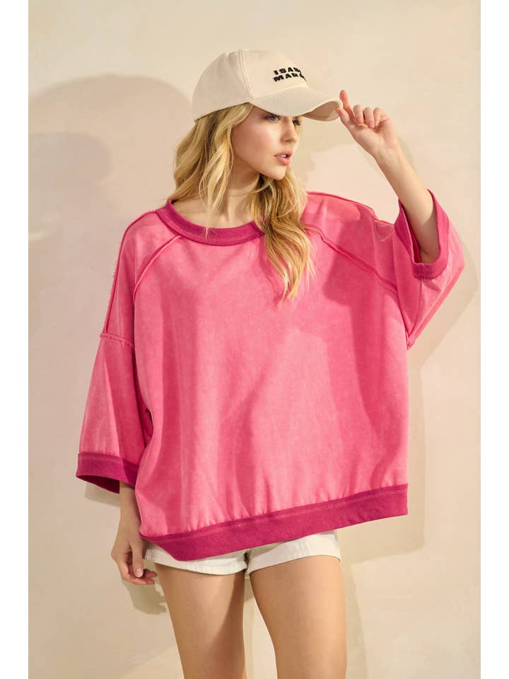 Sewn and Seen - Wholesale Top - Maternity - Mineral-Washed Oversized French Terry Top13