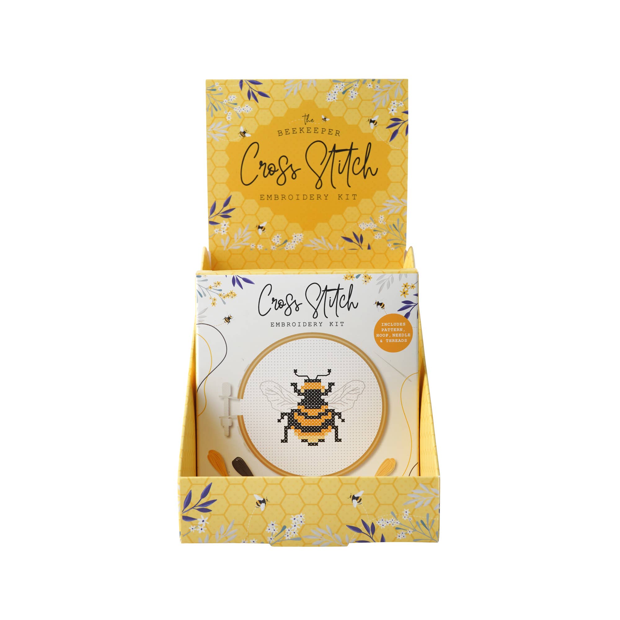 CGB Giftware – wholesale Embroidery/cross-stitch supplies – The Beekeeper Bee Design Cross Stitch Kit4
