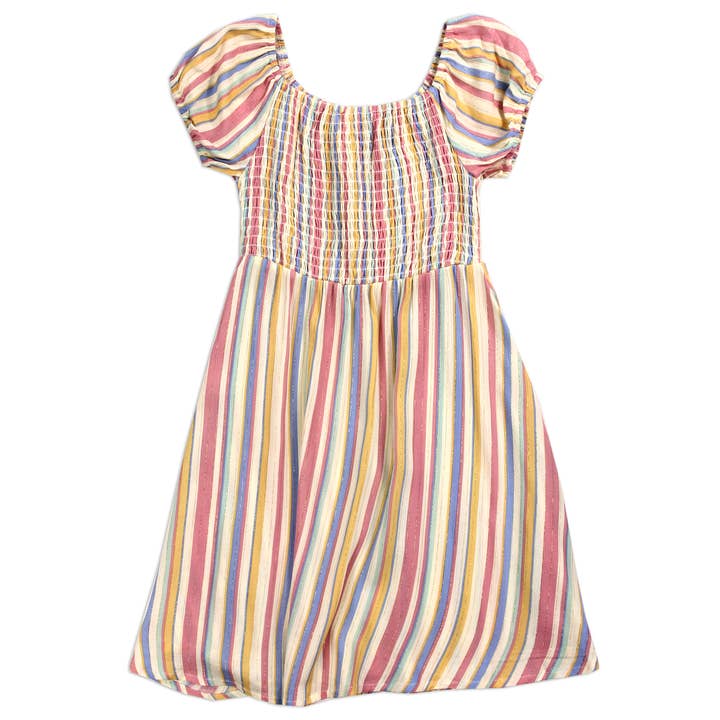 DUCHESS Girls Smocked Lurex Dress for wholesale by Penguin Kids Wear