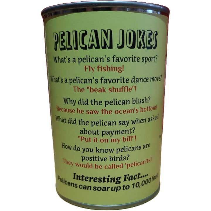 Canned Gifts - Wholesale Stuffed/plush toy – Kids & baby - Swoops the Canned Pelican - Eco-Friendly and Recycled Gift5