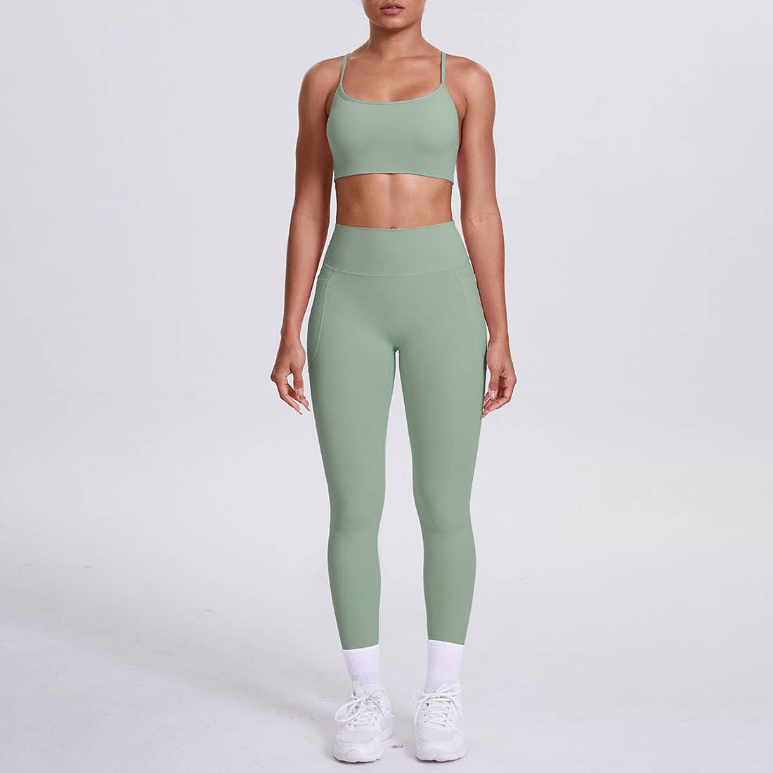 Sodalemon - Wholesale Activewear Set - Women's - Women High-Waisted Yoga Set: Sports Bra + Sculpting Leggings9