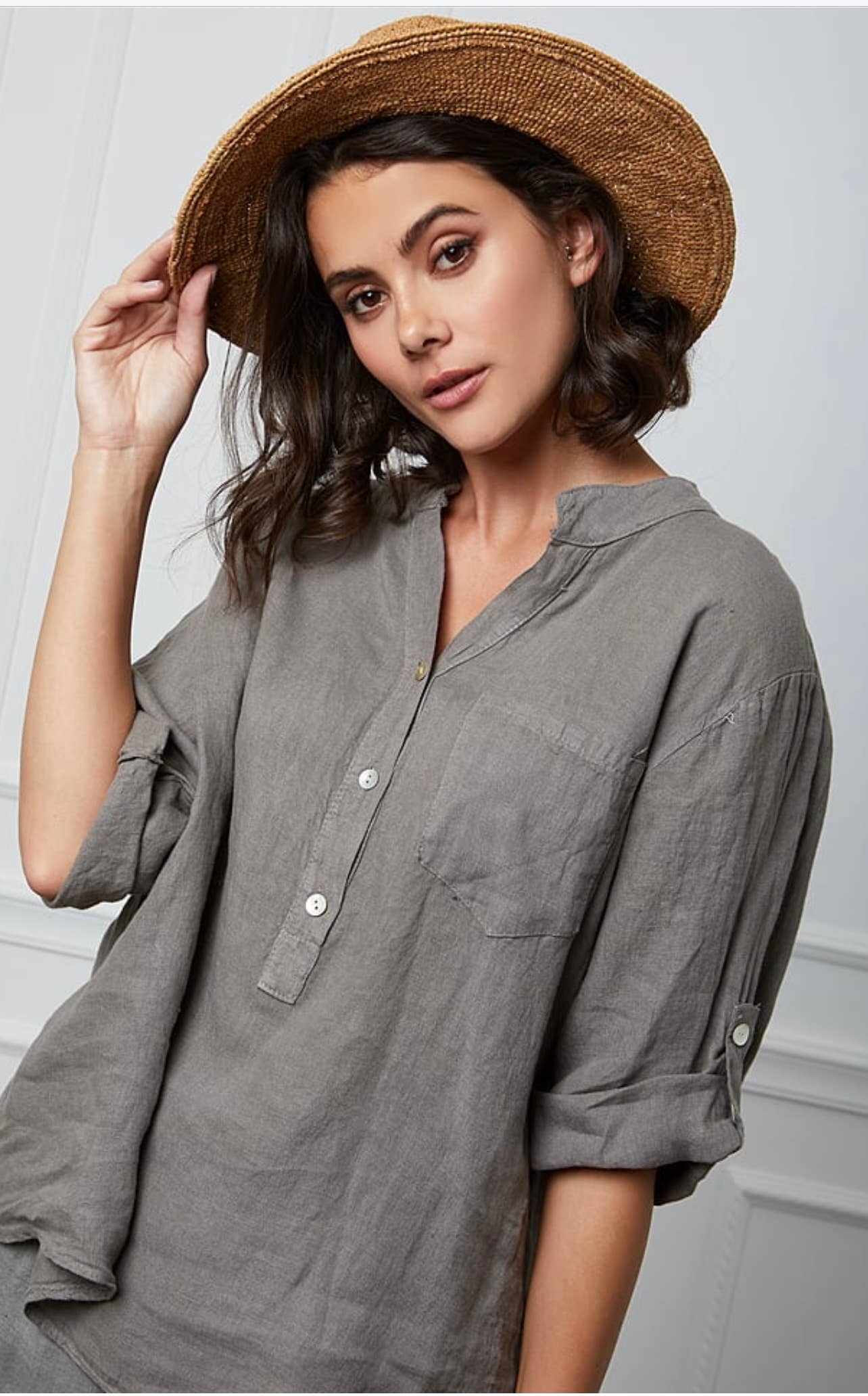 LÉA & LUC - Wholesale Button Down Shirt - Women's - 100% Linen Blouse REF. 63677