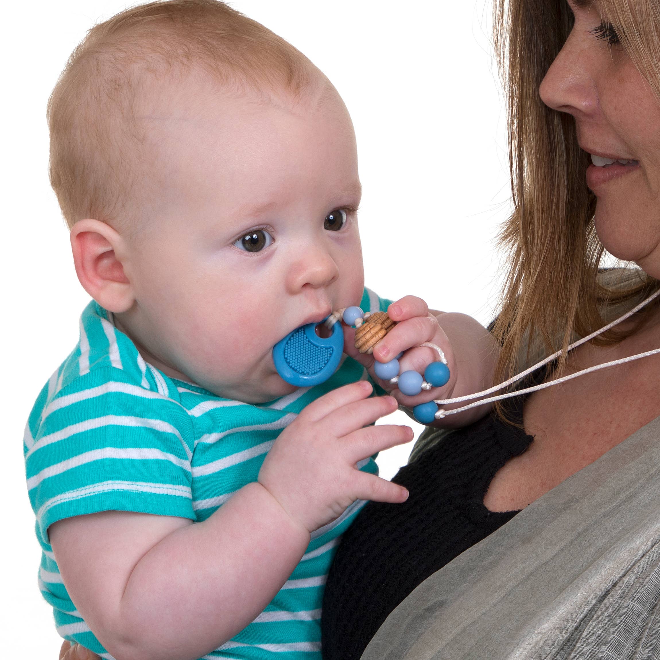 Nuby - Vente Anneau de dentition sans clip – bébé - Collier pendentif en silicone Teething Trends7