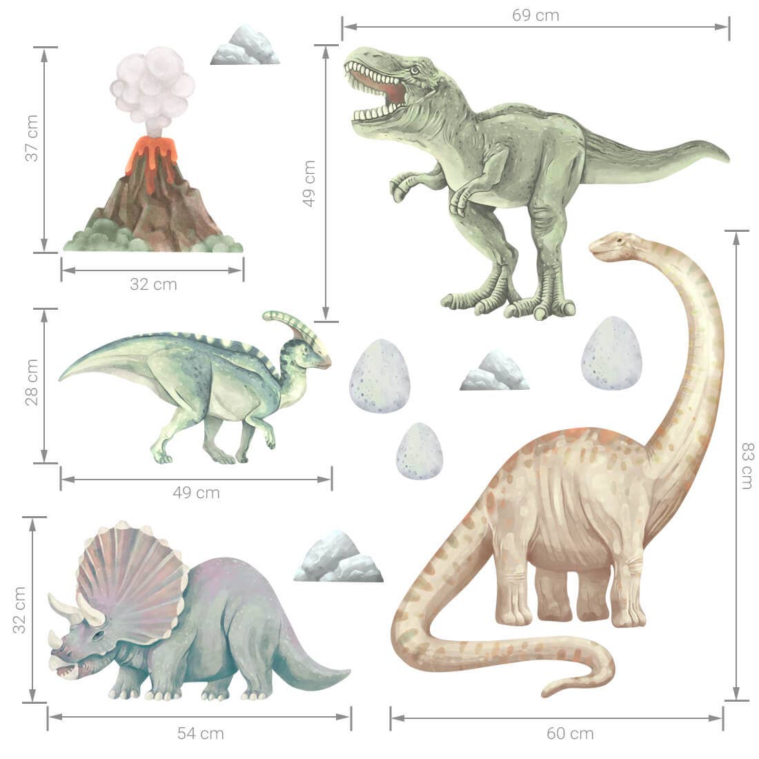 Pastelowe Love - wall sticker & wallpaper co. – wholesale Wall decal/stickers – Wall Sticker | Dinosaurs I5