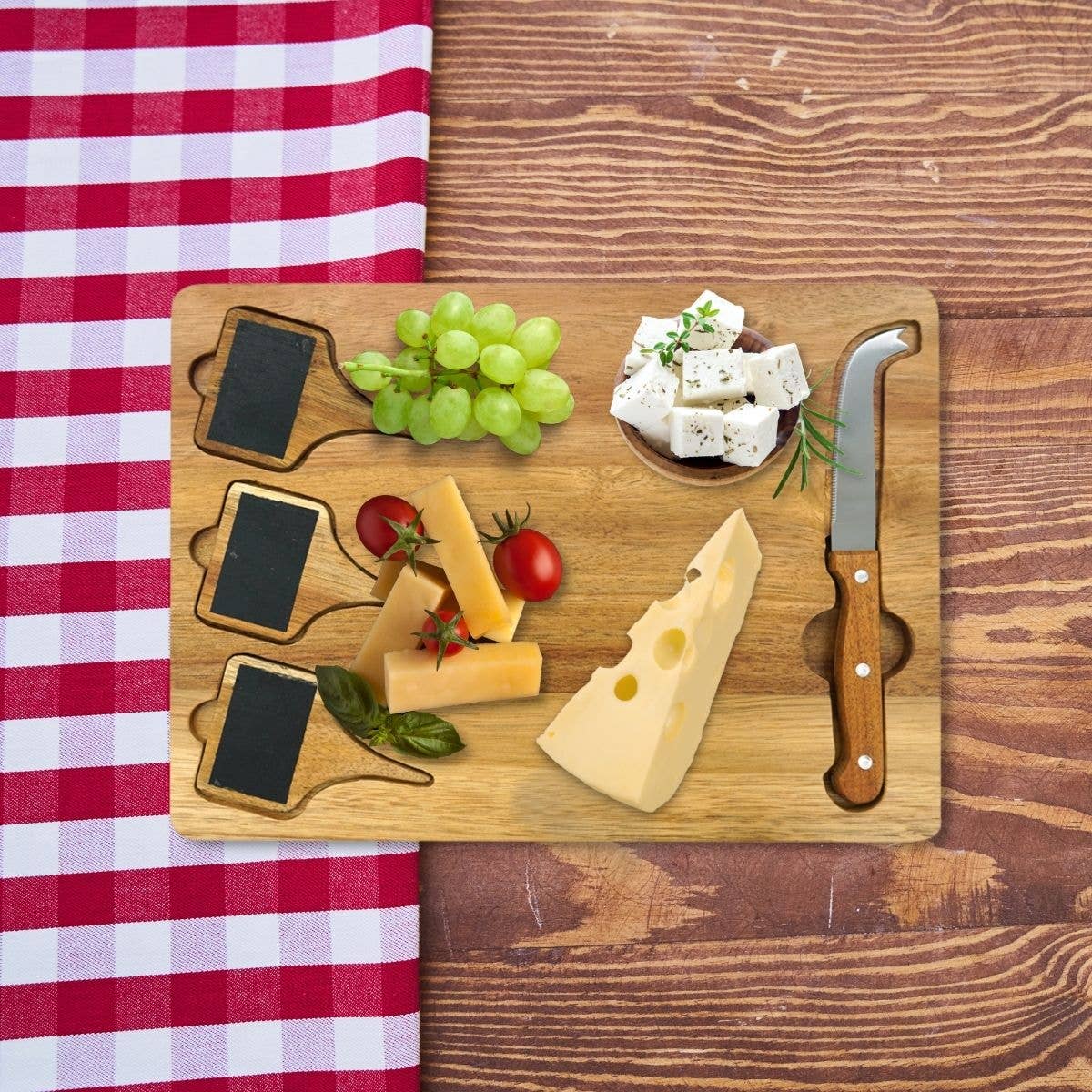 Fackelmann - Wholesale Cheese Board - Cheese platter with slates and Facke cheese knife3