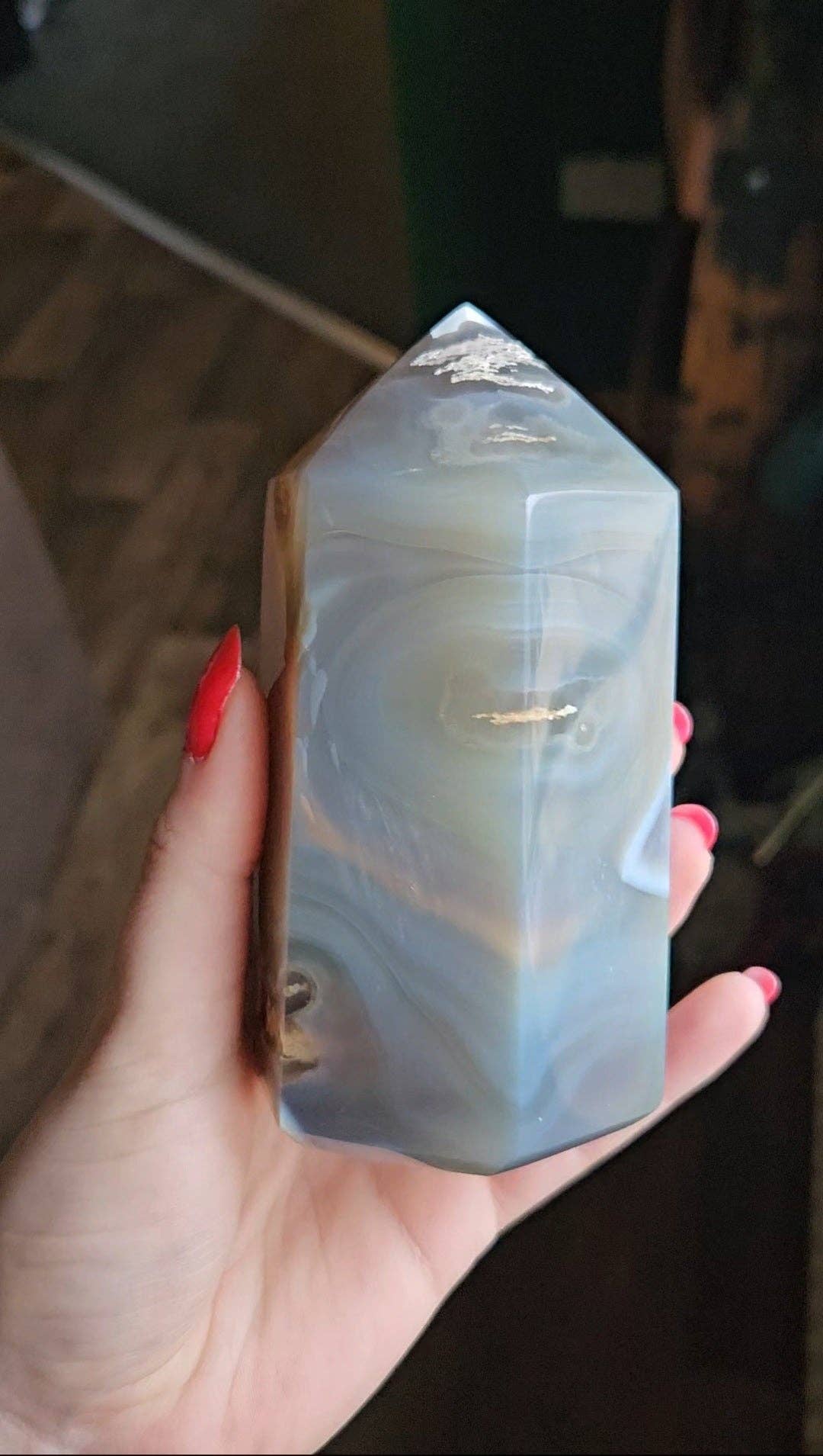 Little Miss Cosmic - Vente Pierre et cristal de spiritualité - Tour en agate Orca XL - 671 g4