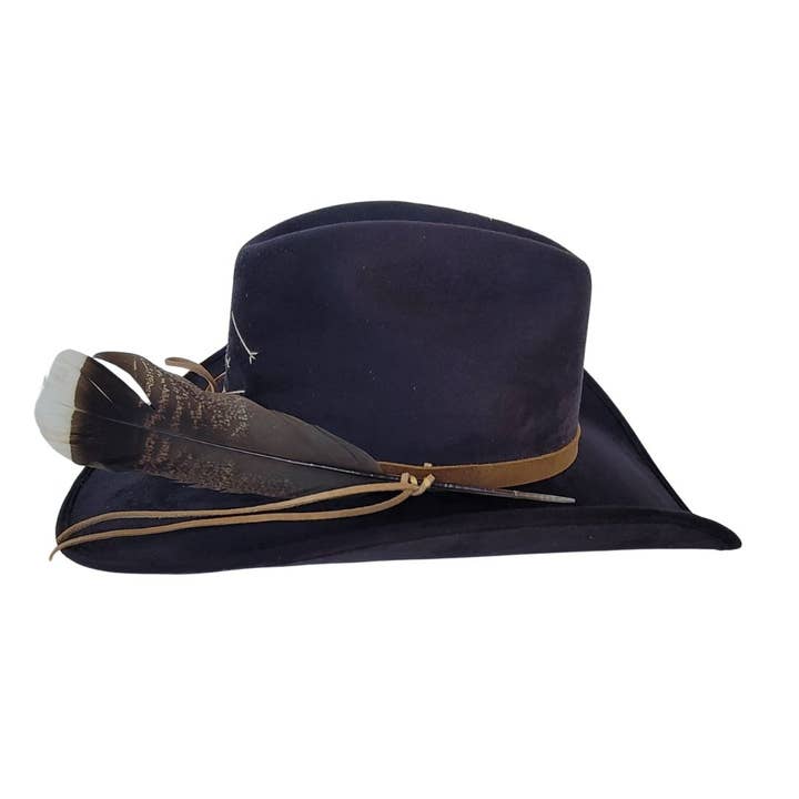 Schwarz PAX Cowboyhut aus Polyester-Veloursleder, schwarz für den Großhandel auf Faire4