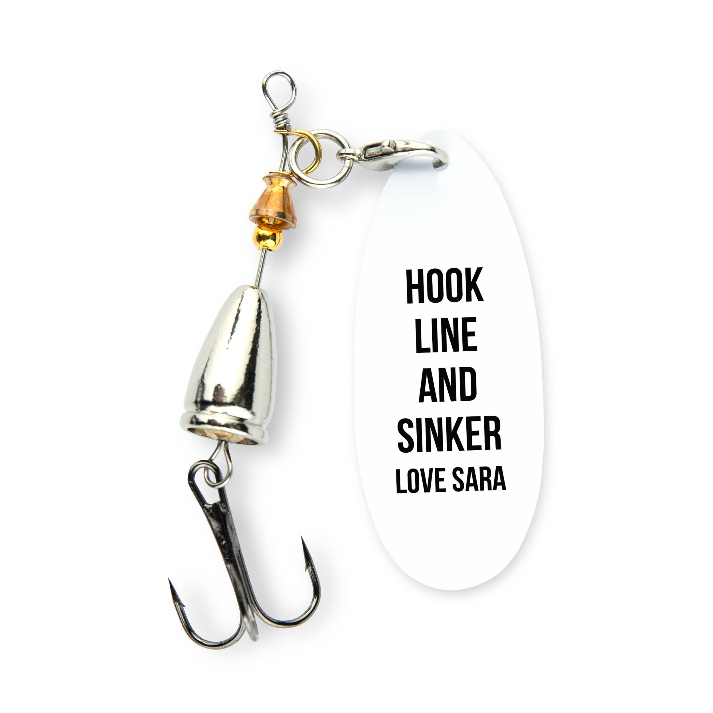 Weddingstar Inc. - Wholesale Keepsake Coin/Token - Personalized Fishing Lure with Gift Box - Custom Modern Text8