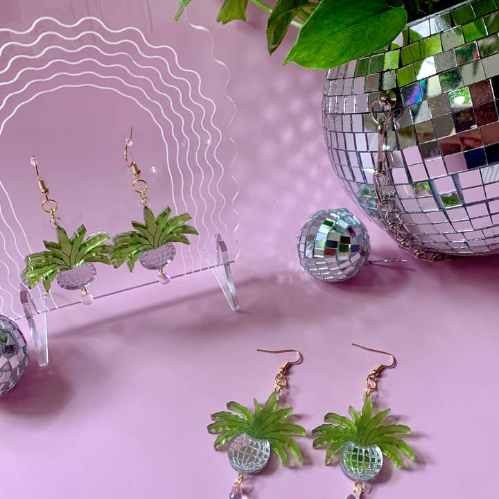 Not Picasso - Wholesale Dangle Earrings - Disco Ball Planters1