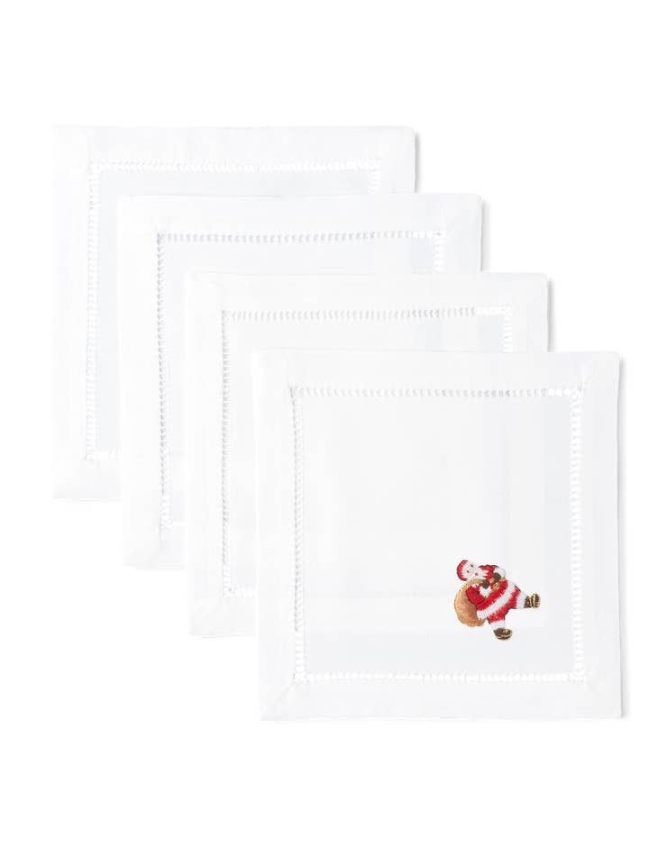 Guardanapos de coquetel de Papai Noel | Conjunto de 4 por atacado de Henry Handwork