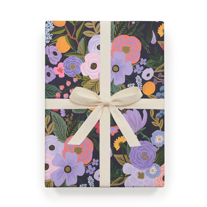Garden Party Violet Wrapping Sheet (Roll of 3) for wholesale by Rifle Paper Co.