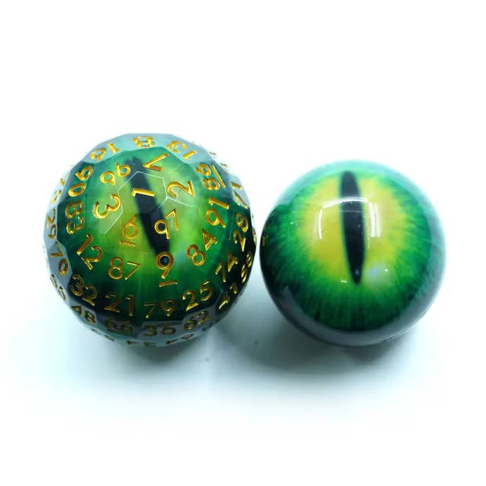 Tabletop Dominion Limited - Vendita all'ingrosso Dadi - Orb of Envy | 50 mm D100 | Liquid Core Dice Moving Eye0