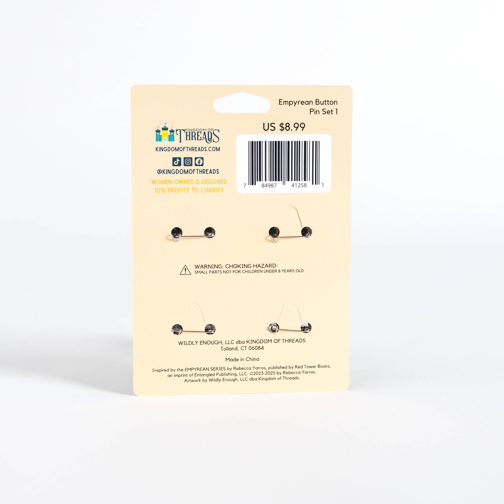 Kingdom of Threads - Wholesale Lapel Pin/Button - Tairn Button Pin Set | Fourth Wing1