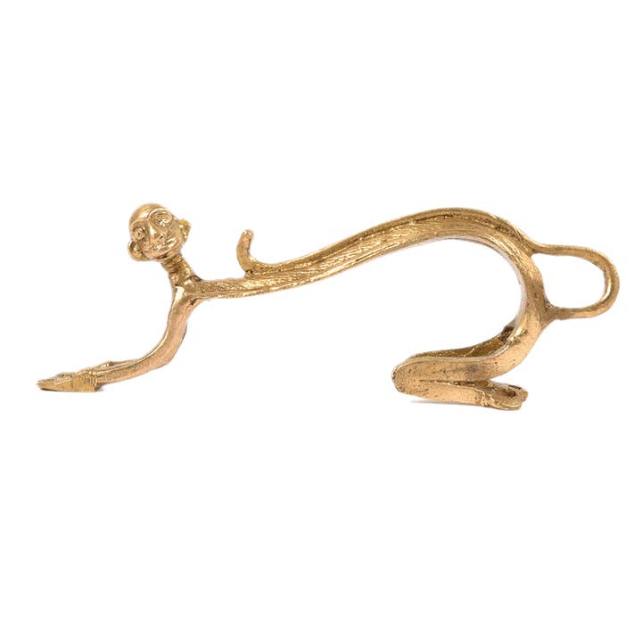 1 Piece Brass Monkey Face Antique Door Handle (Gold) for wholesale by Daana Paani LLC