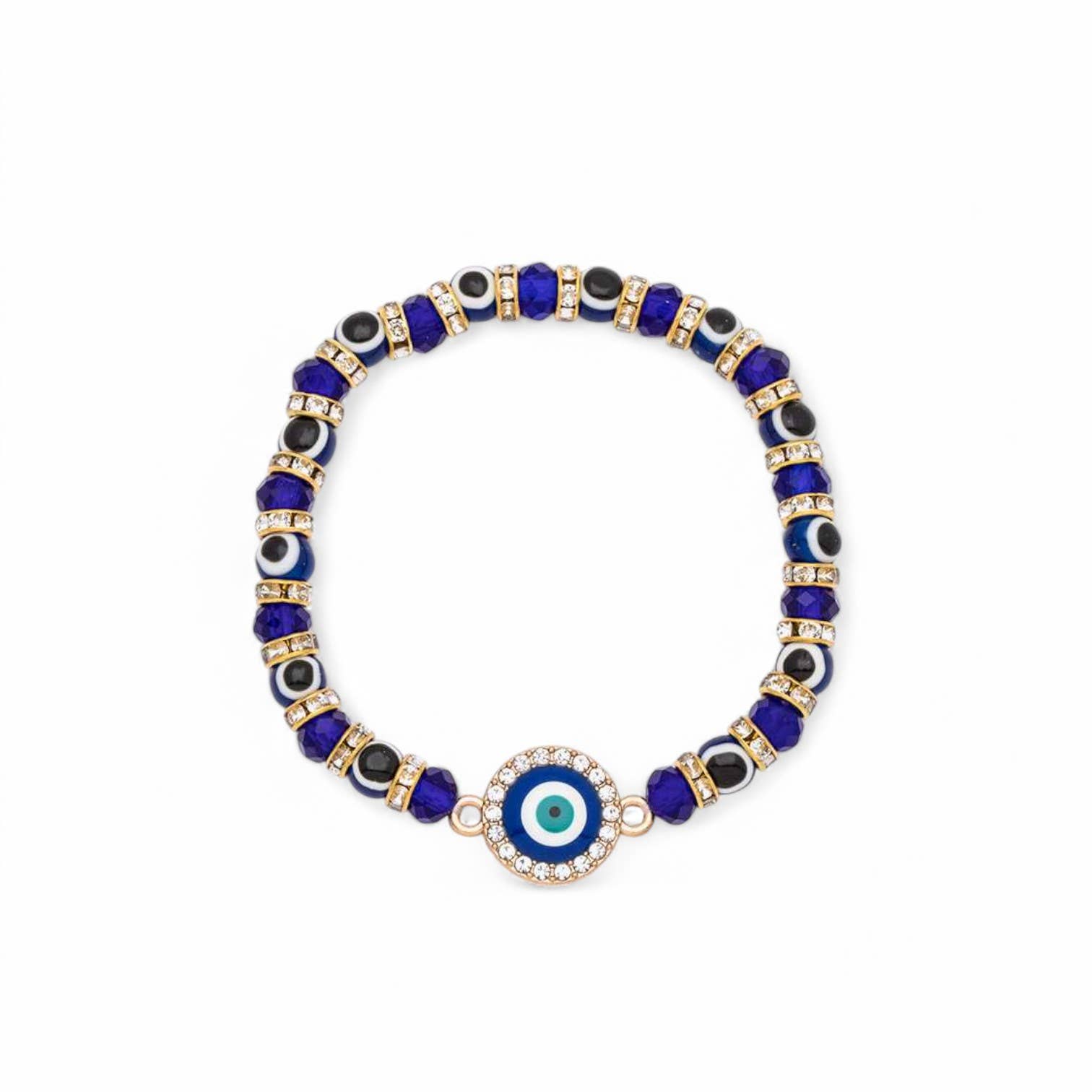LA Jewelry Plaza - Vendita all'ingrosso Bracciale con perline - Set di bracciali elasticizzati Evil Eye Stone1