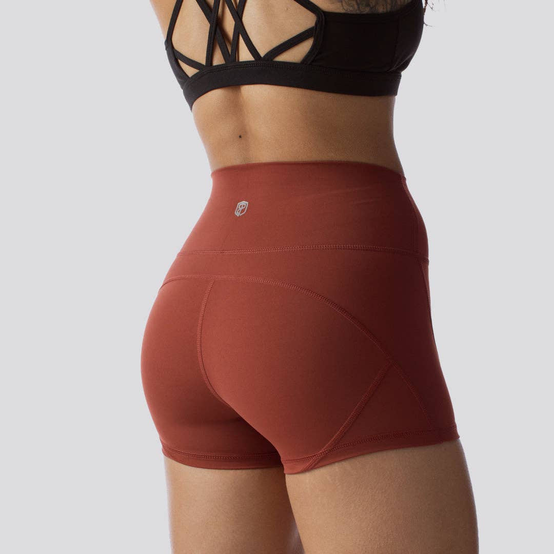 Born Primitive - Wholesale Athletic Shorts - Women's - Your Go To Booty Shorts (Brick Red)1