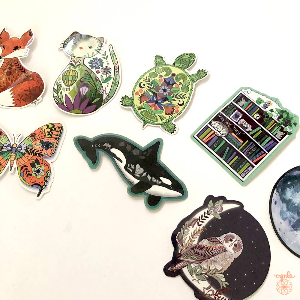 Cynla - Wholesale Sticker - Full Moon Sticker - moon stickers, 3 inch vinyl1