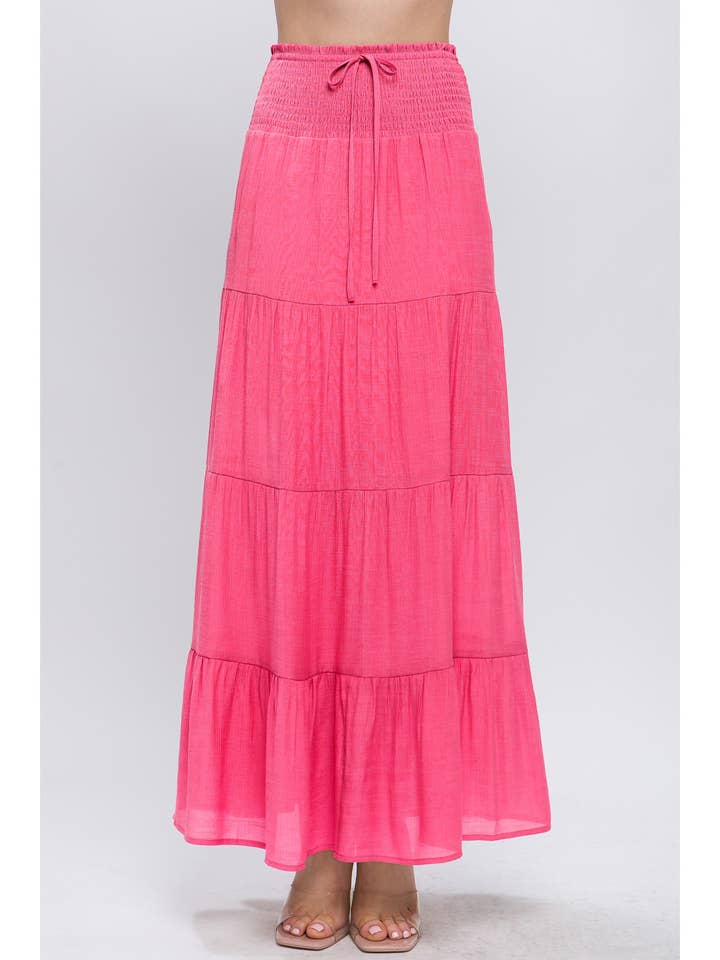 Tiered Maxi Skirt Smocked Waist for wholesale by ITSSY