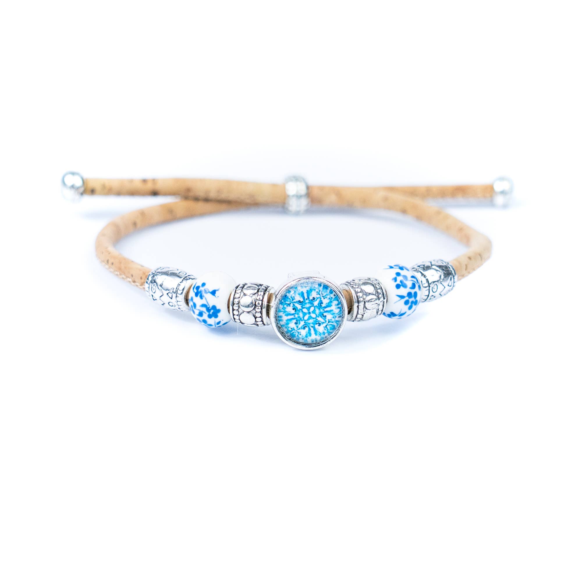 Meninas Bonitas Cork - Wholesale Charm/Dangle Bracelet - Natural cork cord and ceramic beads handmade women's fashion bracelet BR-456-MIX-54