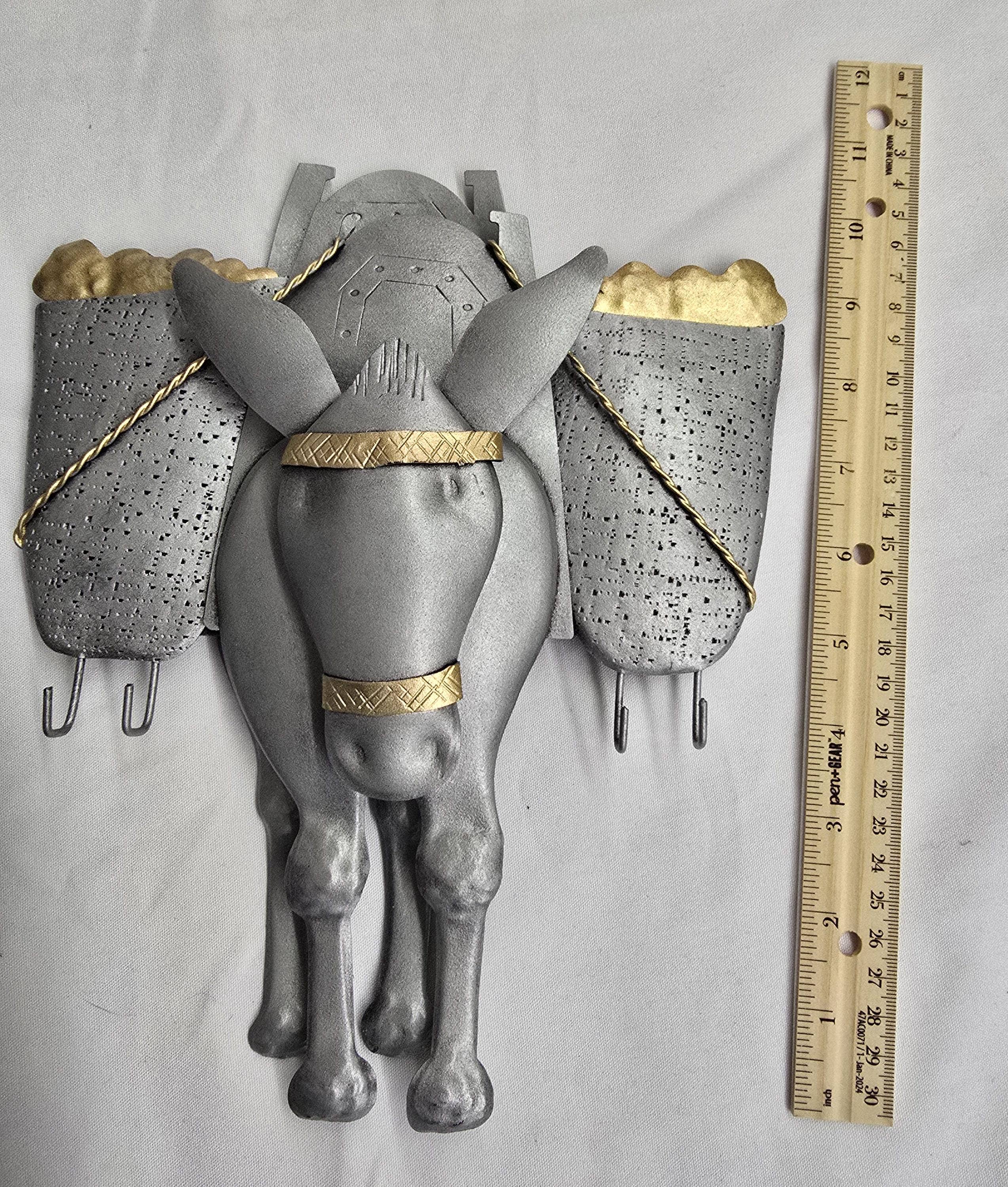 2 Greeks Inc - Wholesale Sculpture - Handcrafted Wrought Iron 3D Donkey Key Holder4