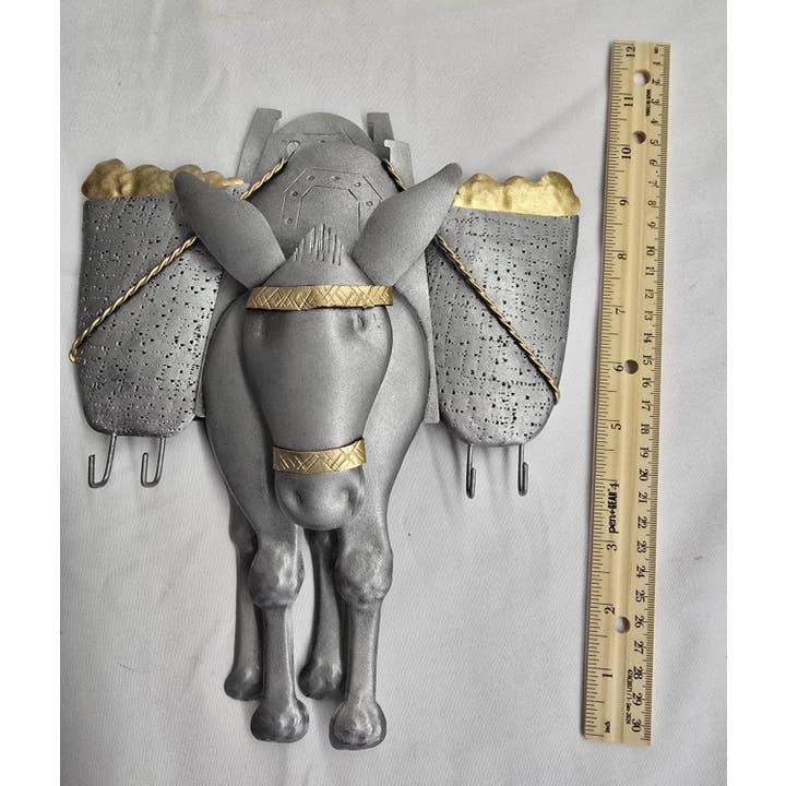 2 Greeks Inc - Wholesale Sculpture - Handcrafted Wrought Iron 3D Donkey Key Holder4