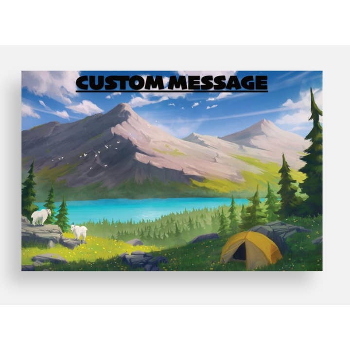 Mountain Custom Postcard - name drop greeting cards for wholesale by Sticker Art