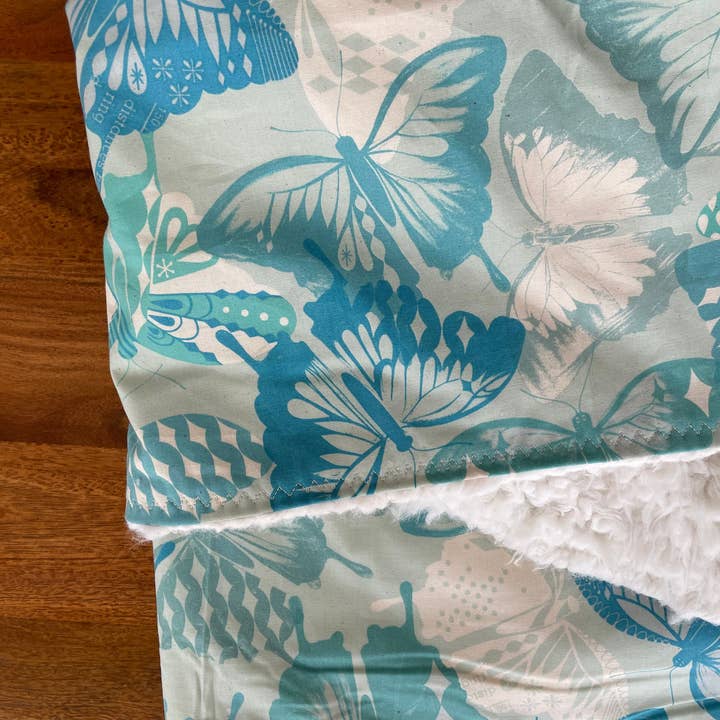 Baby Blanket - Blue Butterflies for wholesale by Gracie Stitches