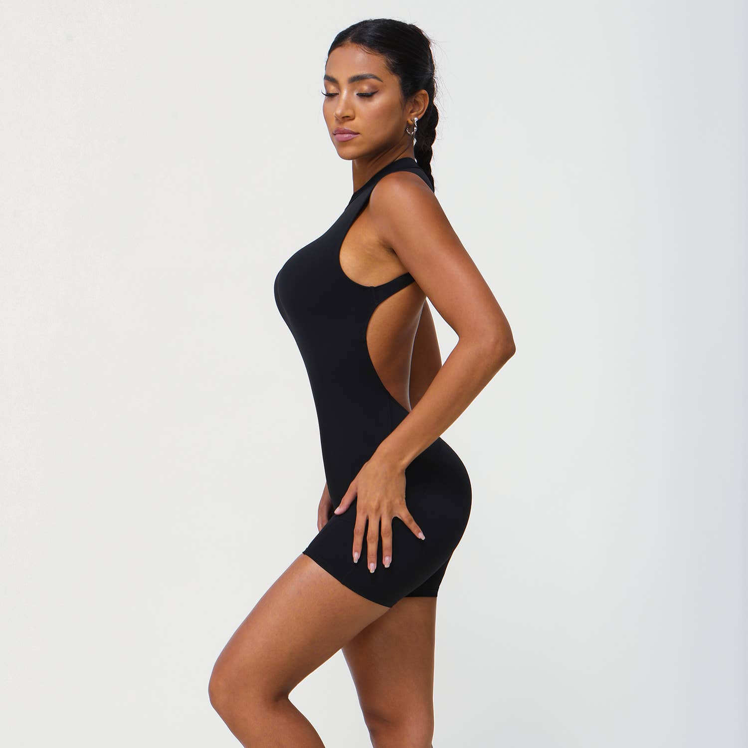 Sodalemon - Vendita all'ingrosso Tuta attillata - Donna - Tuta sportiva da donna senza schienale con shorts e sostegno elevato9