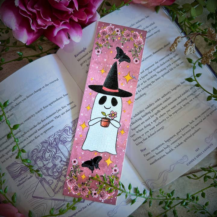 NOMAD Moon Magic - Wholesale Bladwijzer - Girly Pink Garden Ghost-bladwijzer, Halloween-sfeer, handgemaakt3